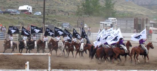 The West Coast Thunder Drill Team at the Ashcroft Rodeo in Ashcroft, BC, Canada