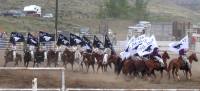 The West Coast Thunder Drill Team at the Ashcroft Rodeo in Ashcroft, BC, Canada